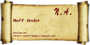Neff Andor névjegykártya